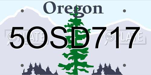 5OSD717 Oregon License Plate
