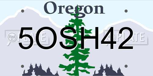 5OSH42 Oregon License Plate