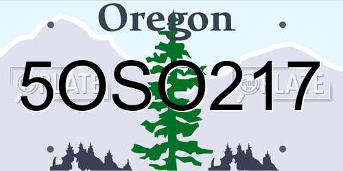 5OSO217 Oregon License Plate
