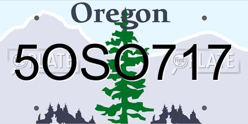 5OSO717 Oregon License Plate