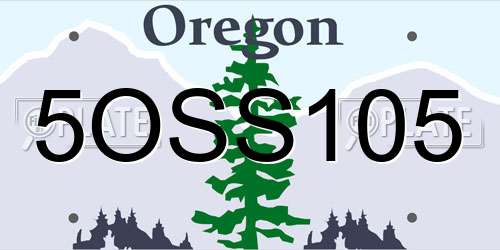 5OSS105 Oregon License Plate