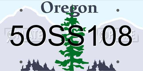 5OSS108 Oregon License Plate