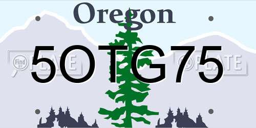 5OTG75 Oregon License Plate