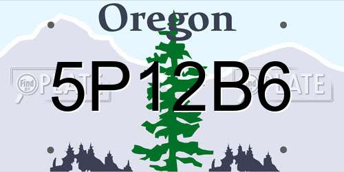 5P12B6 Oregon License Plate