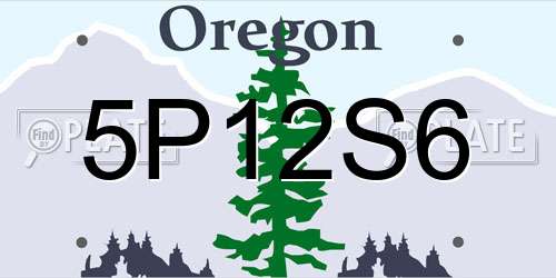 5P12S6 Oregon License Plate