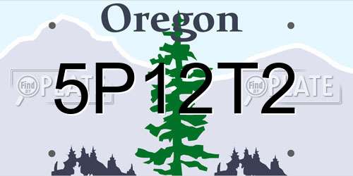 5P12T2 Oregon License Plate
