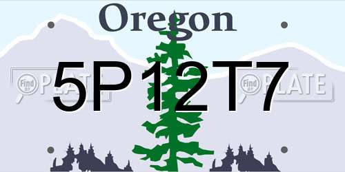 5P12T7 Oregon License Plate