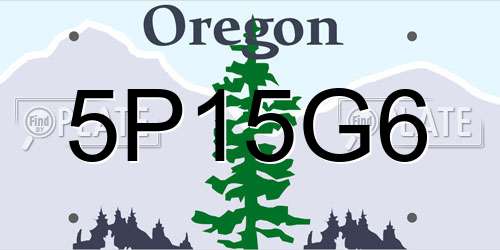 5P15G6 Oregon License Plate