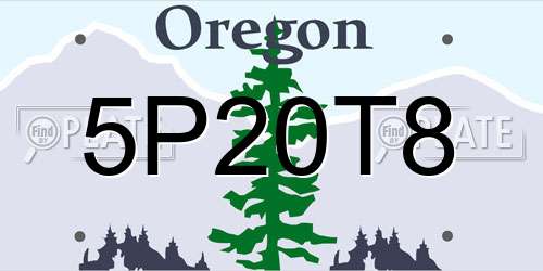 5P20T8 Oregon License Plate