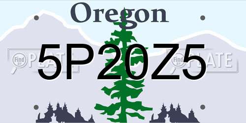 5P20Z5 Oregon License Plate