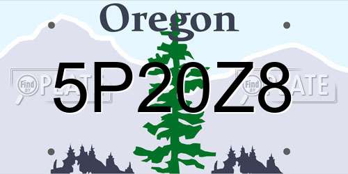 5P20Z8 Oregon License Plate