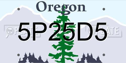 5P25D5 Oregon License Plate