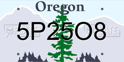 5P25O8 Oregon License Plate