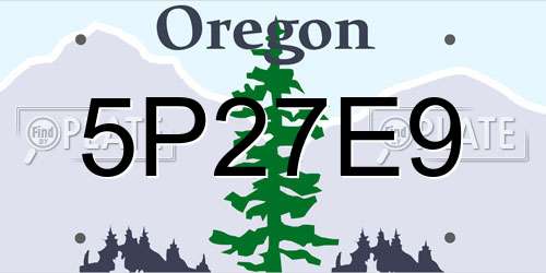 5P27E9 Oregon License Plate