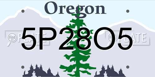 5P28O5 Oregon License Plate