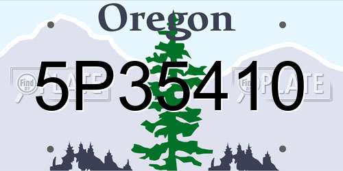 5P35410 Oregon License Plate