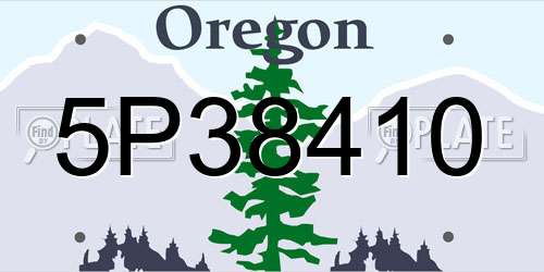 5P38410 Oregon License Plate