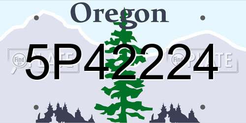 5P42224 Oregon License Plate