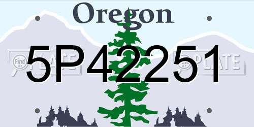 5P42251 Oregon License Plate