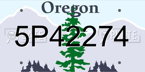 5P42274 Oregon License Plate