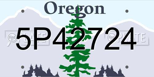 5P42724 Oregon License Plate
