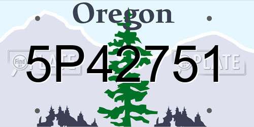 5P42751 Oregon License Plate