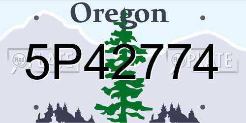 5P42774 Oregon License Plate