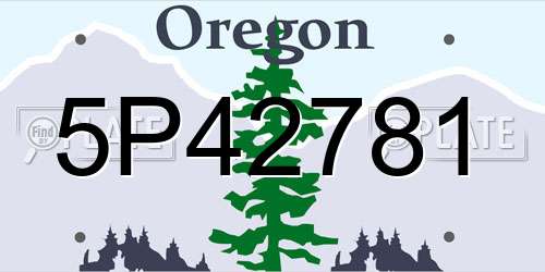 5P42781 Oregon License Plate