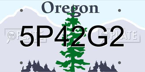 5P42G2 Oregon License Plate