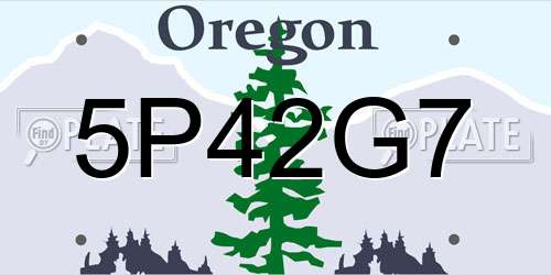 5P42G7 Oregon License Plate