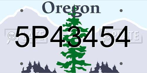 5P43454 Oregon License Plate