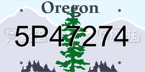 5P47274 Oregon License Plate