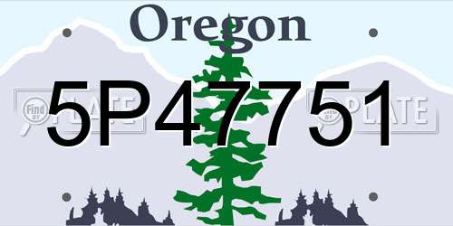 5P47751 Oregon License Plate