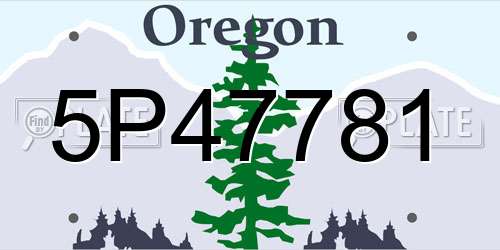 5P47781 Oregon License Plate