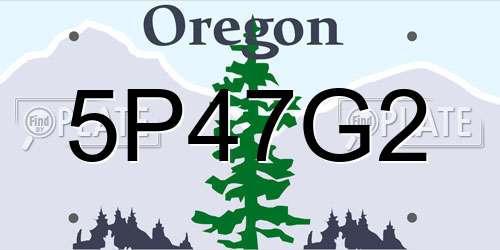 5P47G2 Oregon License Plate