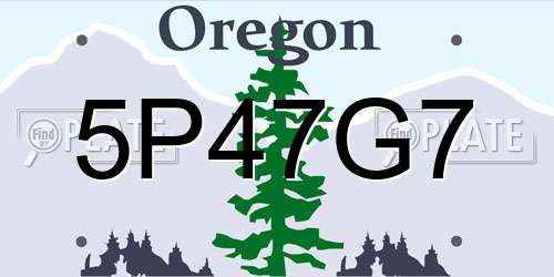 5P47G7 Oregon License Plate