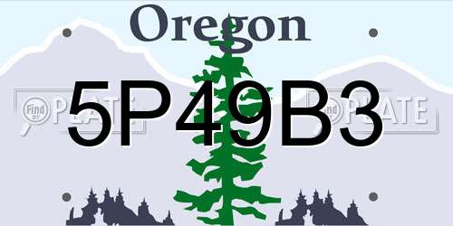 5P49B3 Oregon License Plate