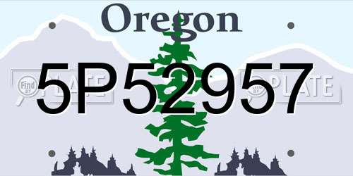 5P52957 Oregon License Plate