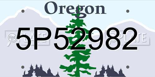 5P52982 Oregon License Plate