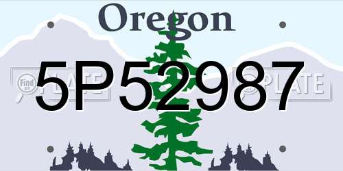 5P52987 Oregon License Plate