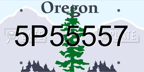 5P55557 Oregon License Plate
