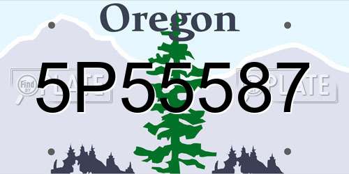 5P55587 Oregon License Plate