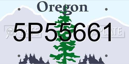 5P55661 Oregon License Plate
