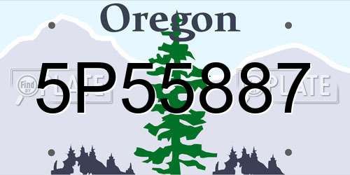 5P55887 Oregon License Plate