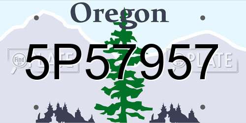 5P57957 Oregon License Plate