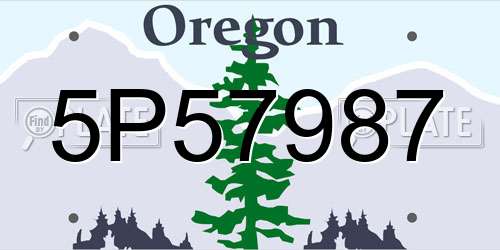 5P57987 Oregon License Plate