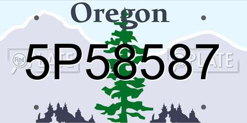 5P58587 Oregon License Plate