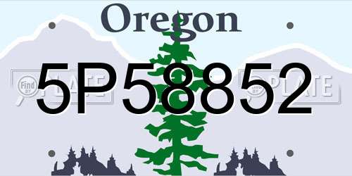5P58852 Oregon License Plate