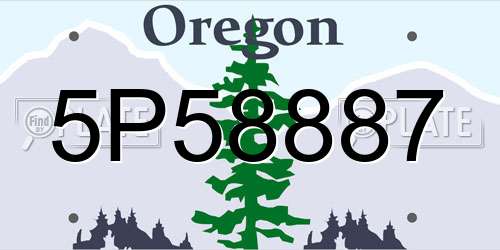 5P58887 Oregon License Plate