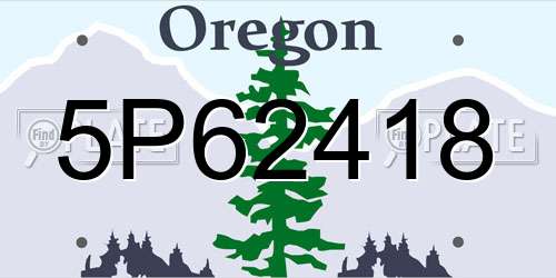 5P62418 Oregon License Plate